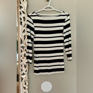Black and white striped crew next top